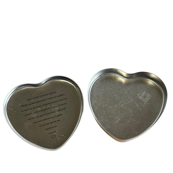 Vintage Brighton Heart Shaped Jewelry Tin Canister Trinket Box - Picture 4 of 5